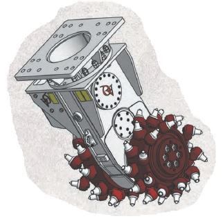 Ekskavatöre takılı kaya kesici drum cutter ataşmanı